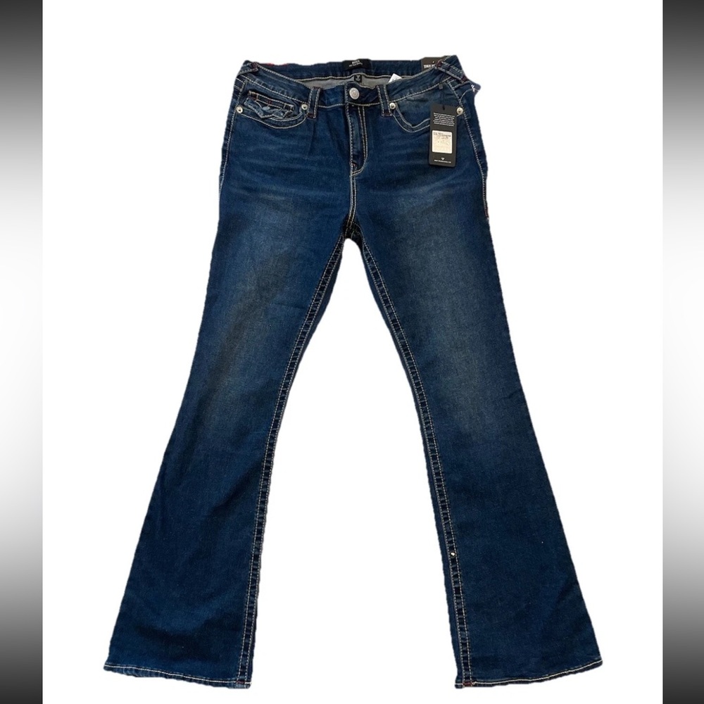 NEW True Religion Flap bootcut woman’s 34 Medium rise dark wash shivering Jeans